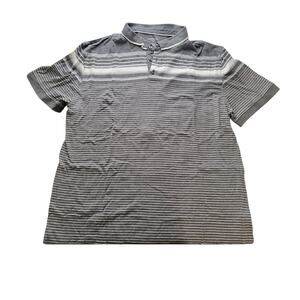 Claiborne stretch xxl gray/white Striped Short Sleeve polo